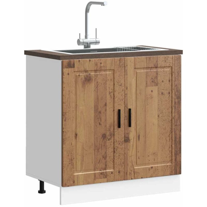 foto del prodotto vidaxl mobile base lavello porto legno vecchio 80x46x81,5cm truciolato 714075