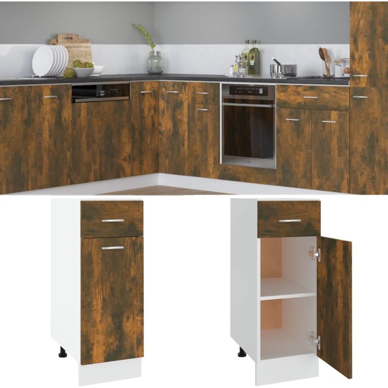 foto del prodotto vidaxl mobile con cassetto lyon rovere fumo 30x46x81,5 cm