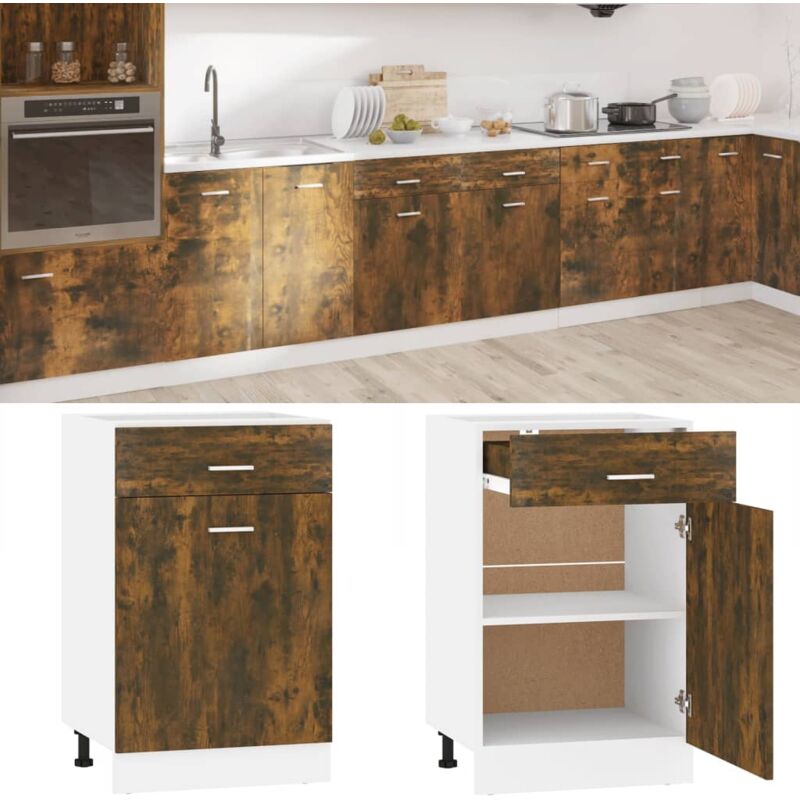 foto del prodotto vidaxl mobile con cassetto lyon rovere fumo 50x46x81,5 cm