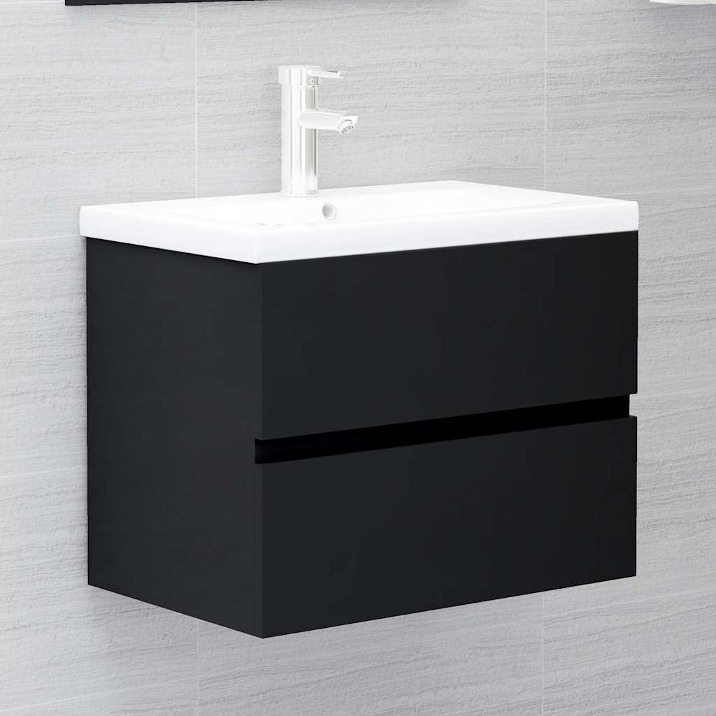 foto del prodotto vidaxl mobile con lavabo integrato nero in legno multistrato