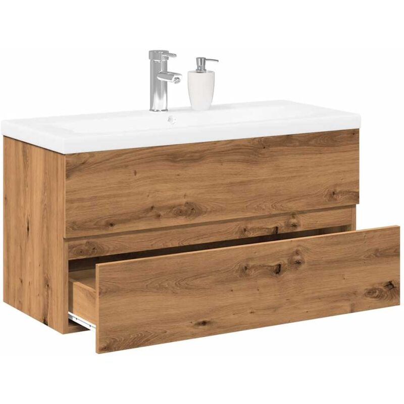foto del prodotto vidaxl mobile con lavabo integrato rovere artigianale