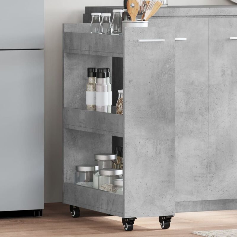 foto del prodotto vidaxl mobile con ruote grigio cemento 60x22x79cm in legno multistrato