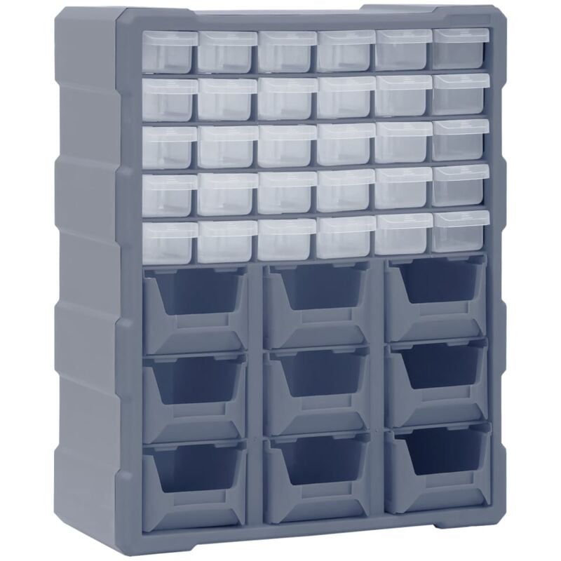 foto del prodotto vidaxl mobile contenitore con 39 cassetti 38x16x47 cm disponibile in vari colori colore grigio