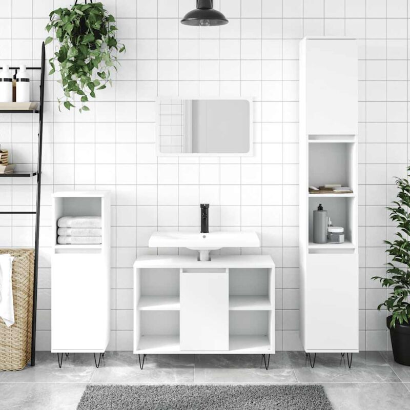 foto del prodotto vidaxl mobile da bagno bianco 80x33x60 cm in legno multistrato