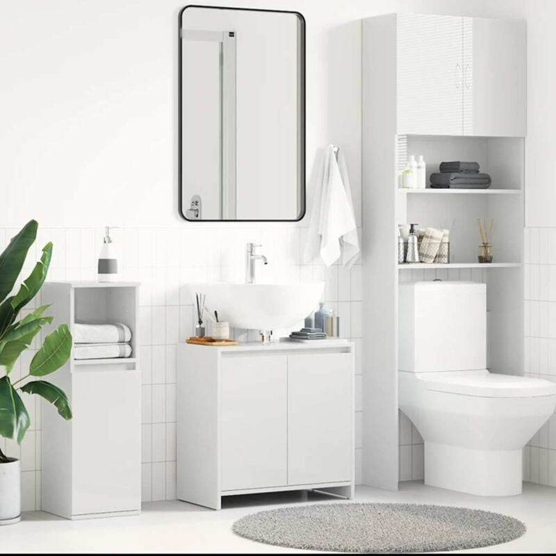 foto del prodotto vidaxl mobile da bagno bianco lucido 60x33x61 cm in legno multistrato