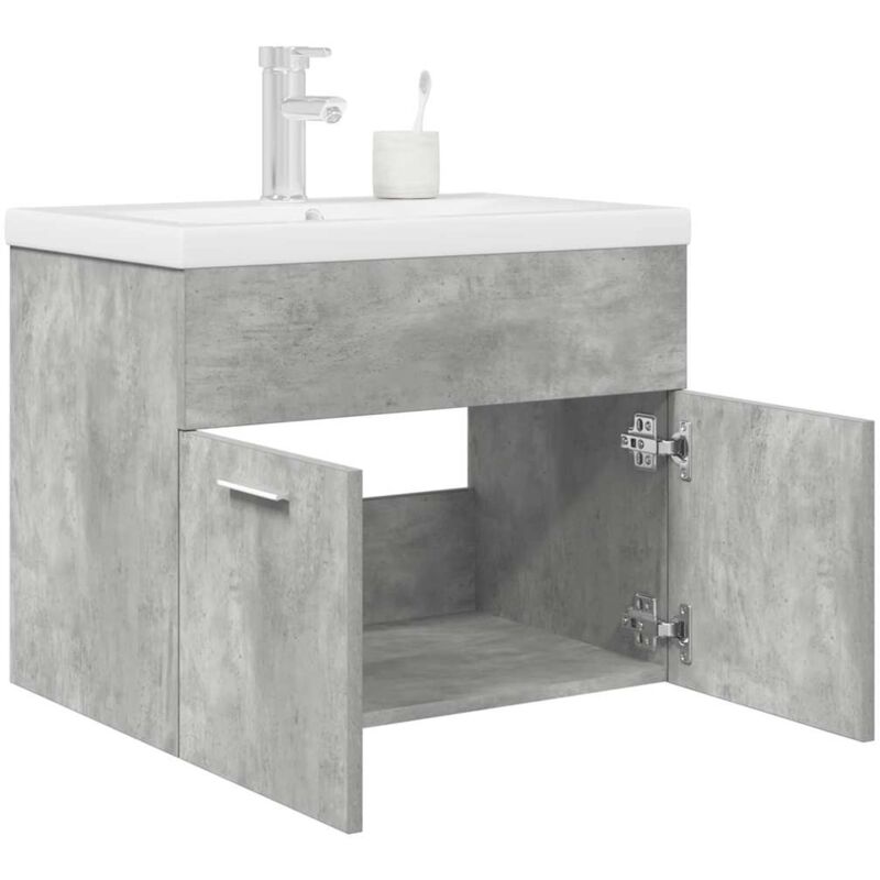 foto del prodotto vidaxl mobile da bagno con lavabo integrato e rubinetto grigio cemento