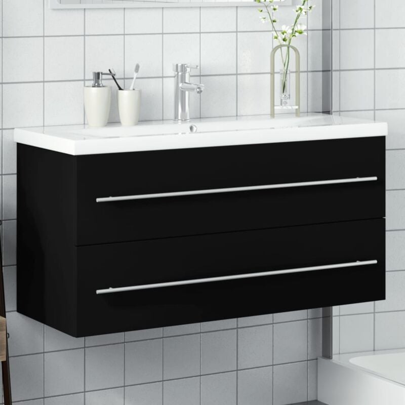 foto del prodotto vidaxl mobile da bagno con lavabo integrato nero