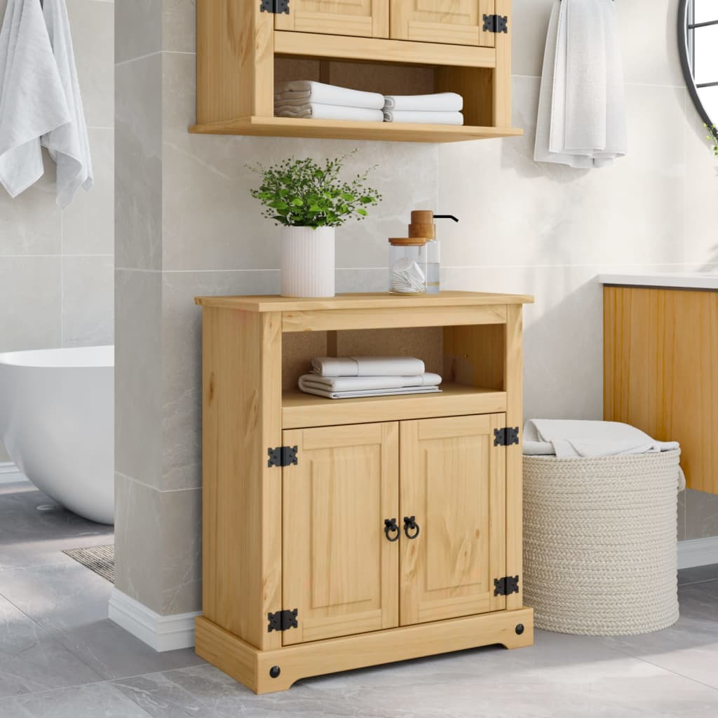 foto del prodotto vidaxl mobile da bagno corona 70x33x80 cm in legno massello di pino