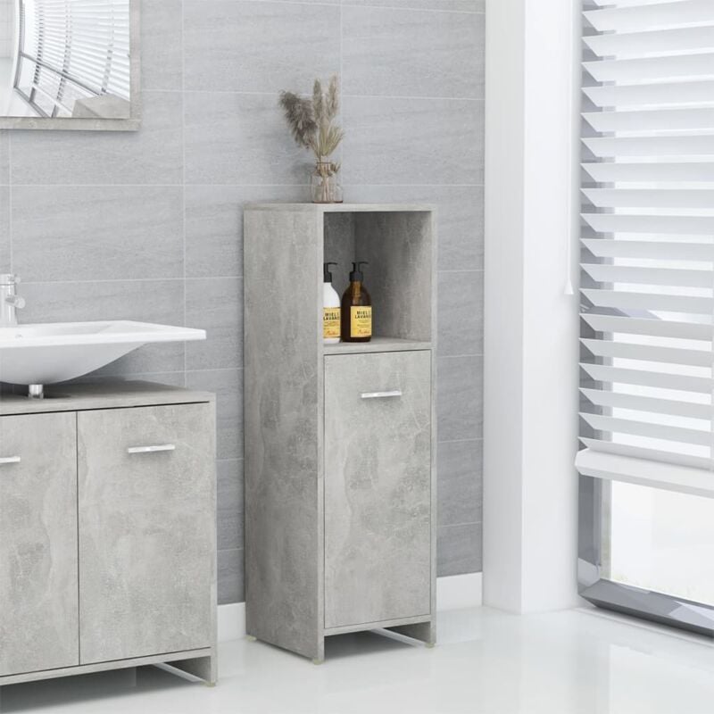 foto del prodotto vidaxl mobile da bagno grigio cemento 30x30x95 cm in legno multistrato