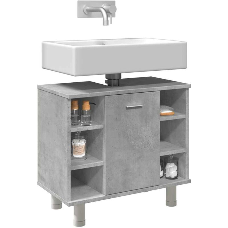 foto del prodotto vidaxl mobile da bagno grigio cemento 60x32x53,5 cm legno multistrato