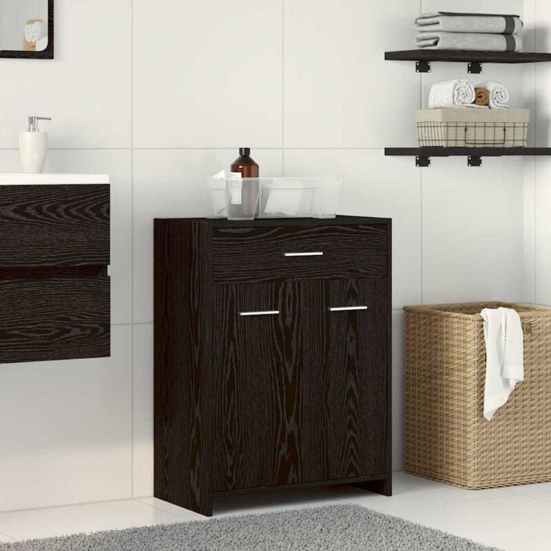 foto del prodotto vidaxl mobile da bagno nero rovere 60x33x80 cm legno ingegnerizzato