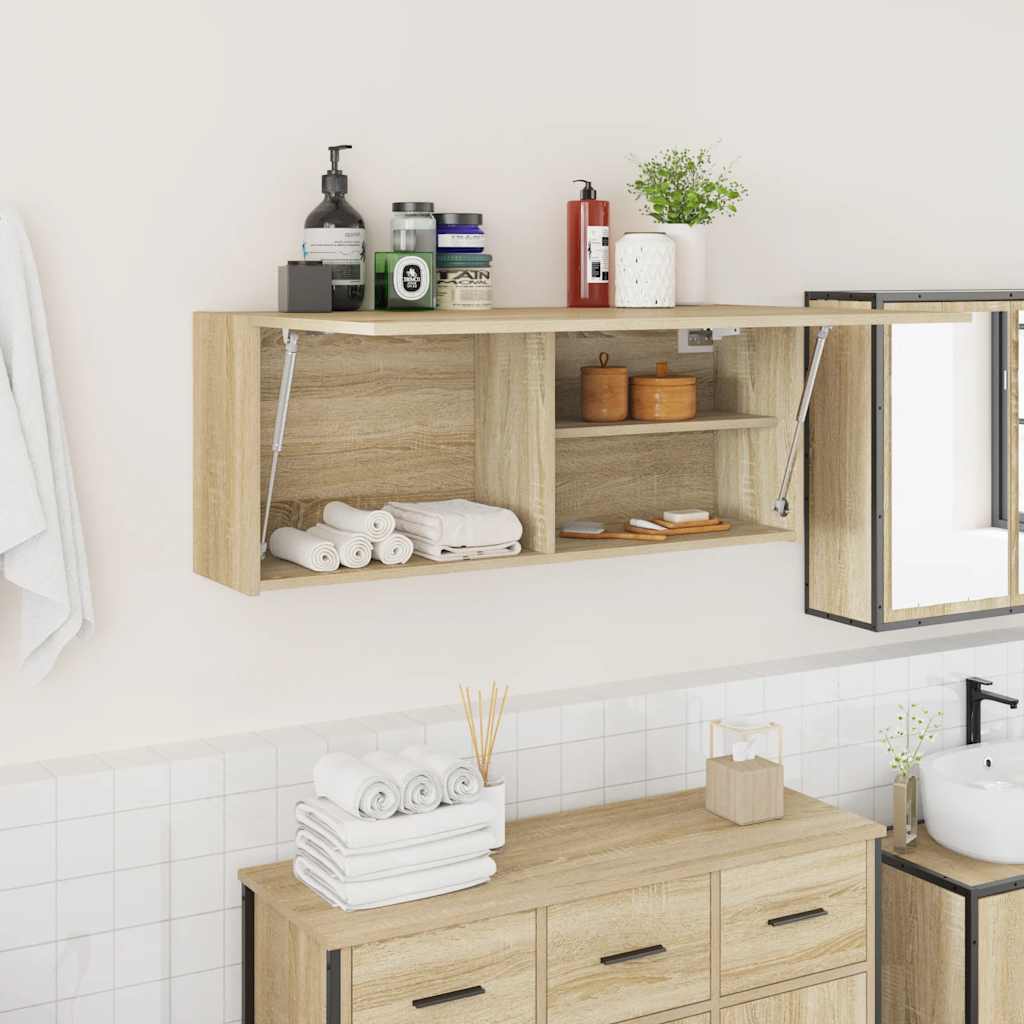 foto del prodotto vidaxl mobile da bagno rovere sonoma 100x25x40 cm in truciolato