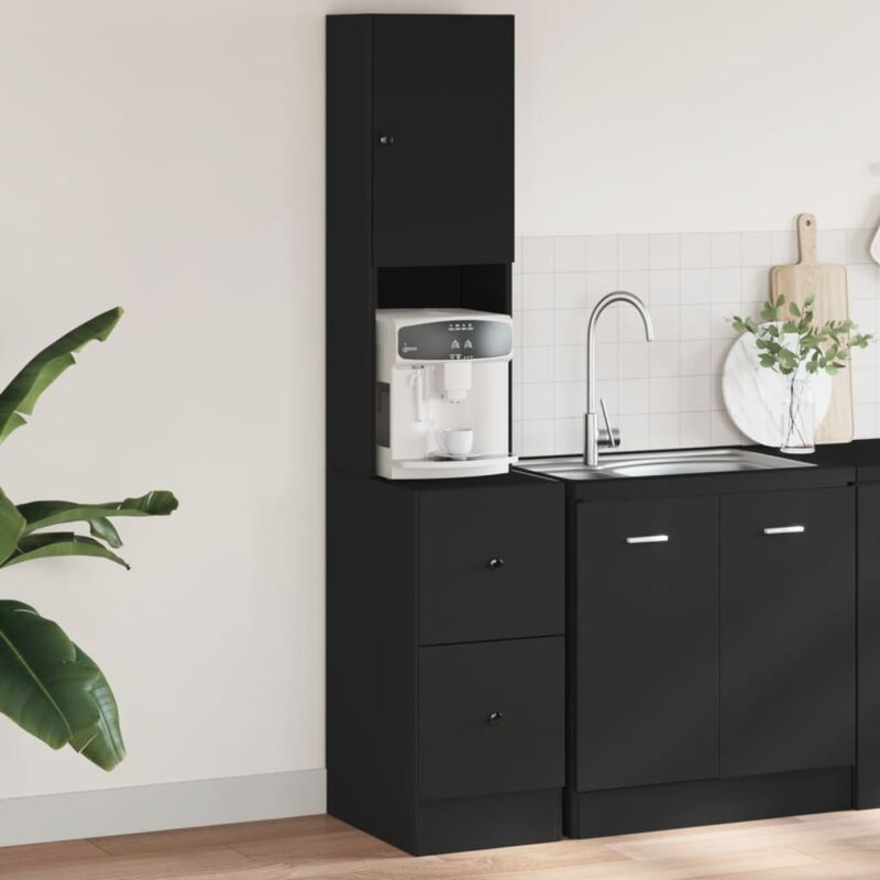 foto del prodotto vidaxl mobile da cucina nero 35x50x180 cm legno multistrato