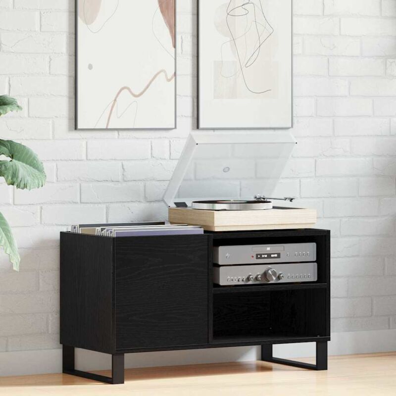 foto del prodotto vidaxl mobile da registrare nero rovere 84,5x38x48 cm in legno ingegnerizzato
