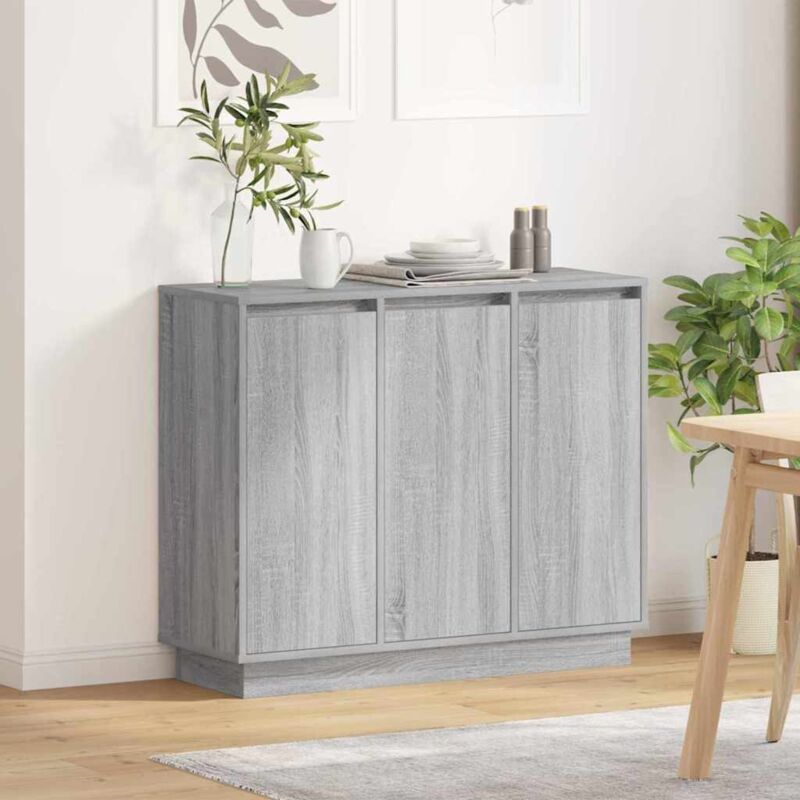 foto del prodotto vidaxl mobile da soggiorno con led grigio sonoma 90x32x75 cm in legno ingegnerizzato
