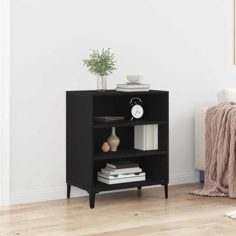 foto del prodotto vidaxl mobile da soggiorno nero rovere 57x35x70 cm in legno ingegnerizzato
