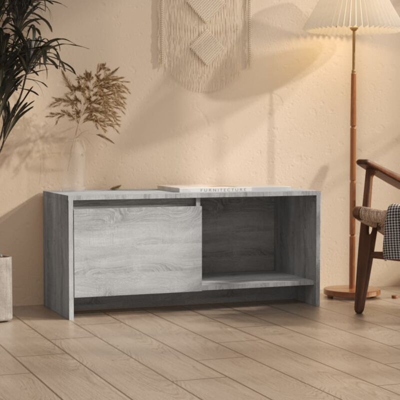 foto del prodotto vidaxl mobile da tv dall aspetto elegante dotato di scomparto aperto e anta vari colori colore grigio
