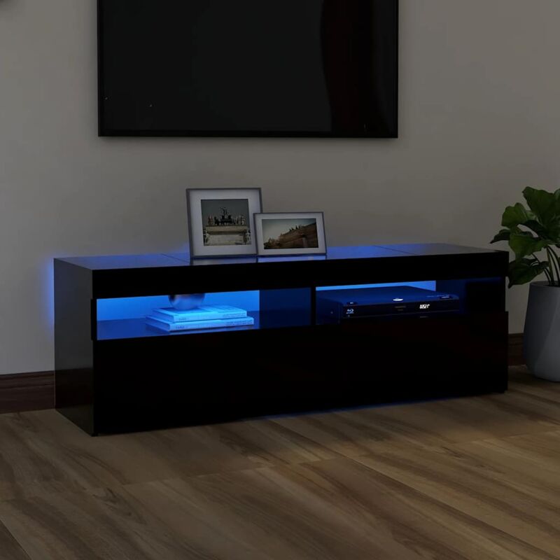foto del prodotto vidaxl mobile da tv elegante con luci led e cassetto 120x35x40 cm vari colori colore nero