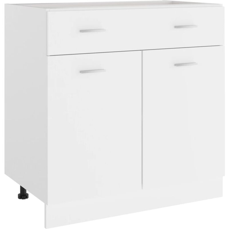 foto del prodotto vidaxl mobile inferiore cassetto bianco 80x46x81,5cm legno multistrato