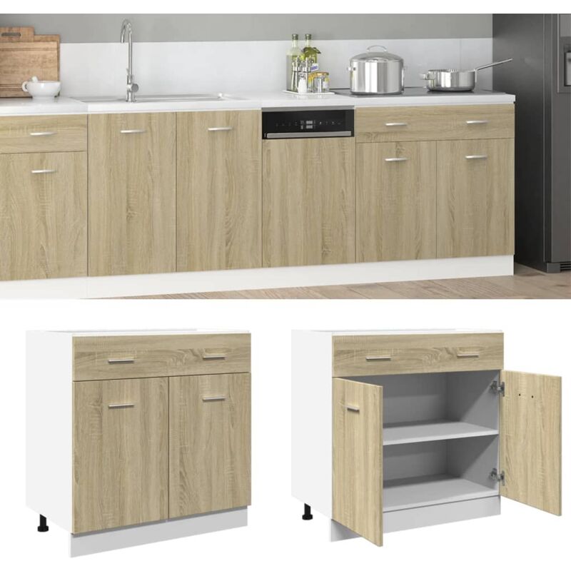 foto del prodotto vidaxl mobile inferiore cassetto lyon rovere sonoma 80x46x81,5