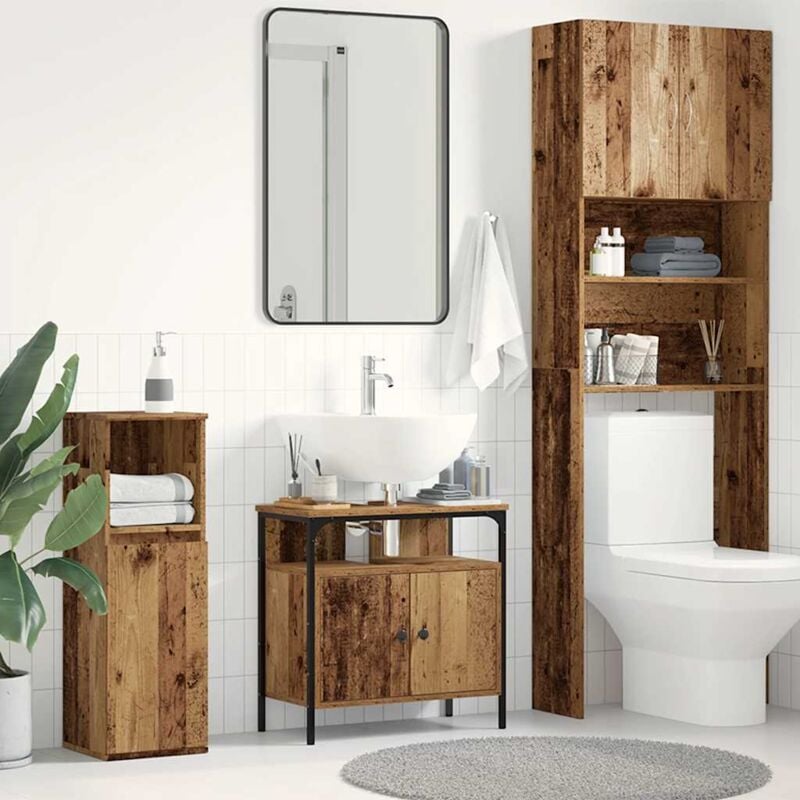 foto del prodotto vidaxl mobile lavabo bagno legno antico 60x30x60 cm legno multistrato