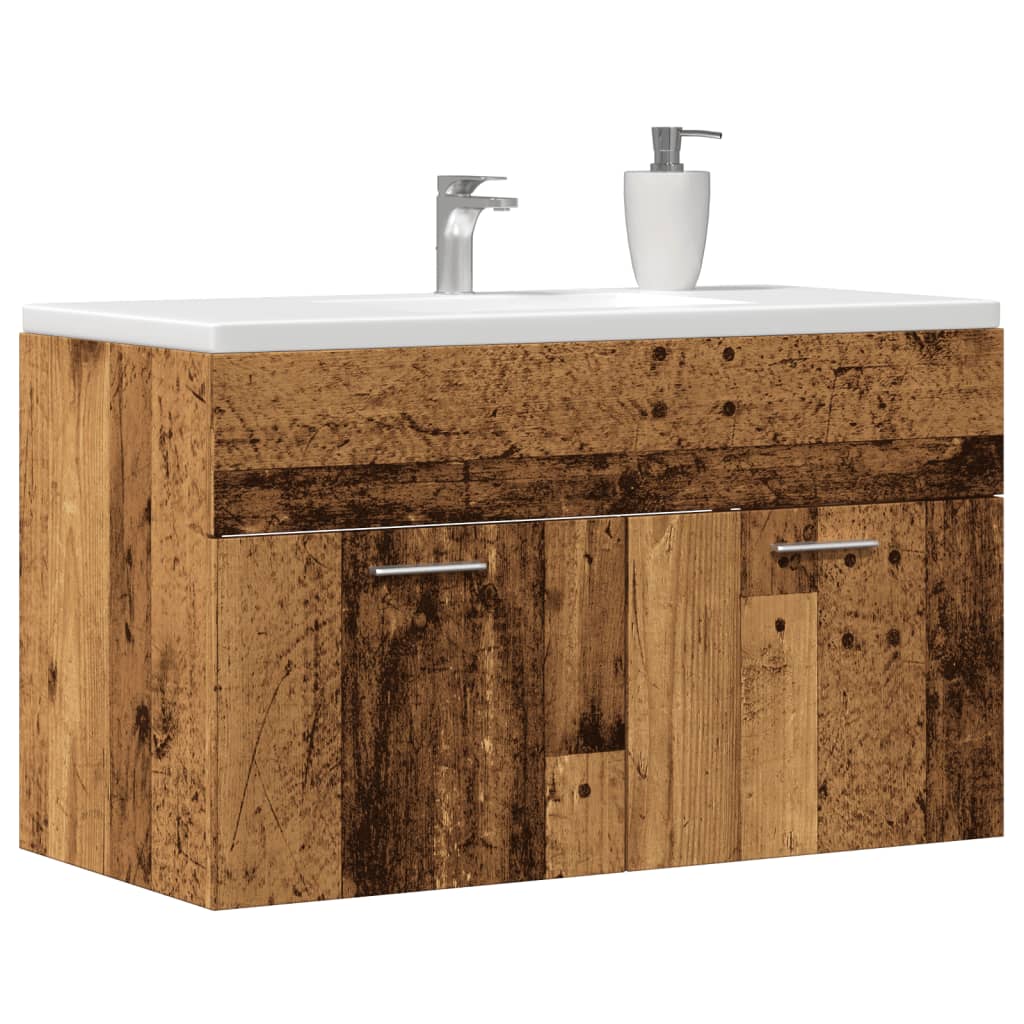 foto del prodotto vidaxl mobile lavabo bagno legno antico 90x38,5x46 cm multistrato