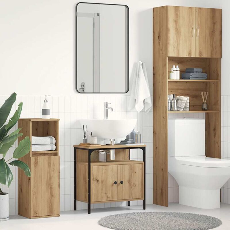 foto del prodotto vidaxl mobile lavabo bagno rovere artigianale 60x30x60cm truciolato