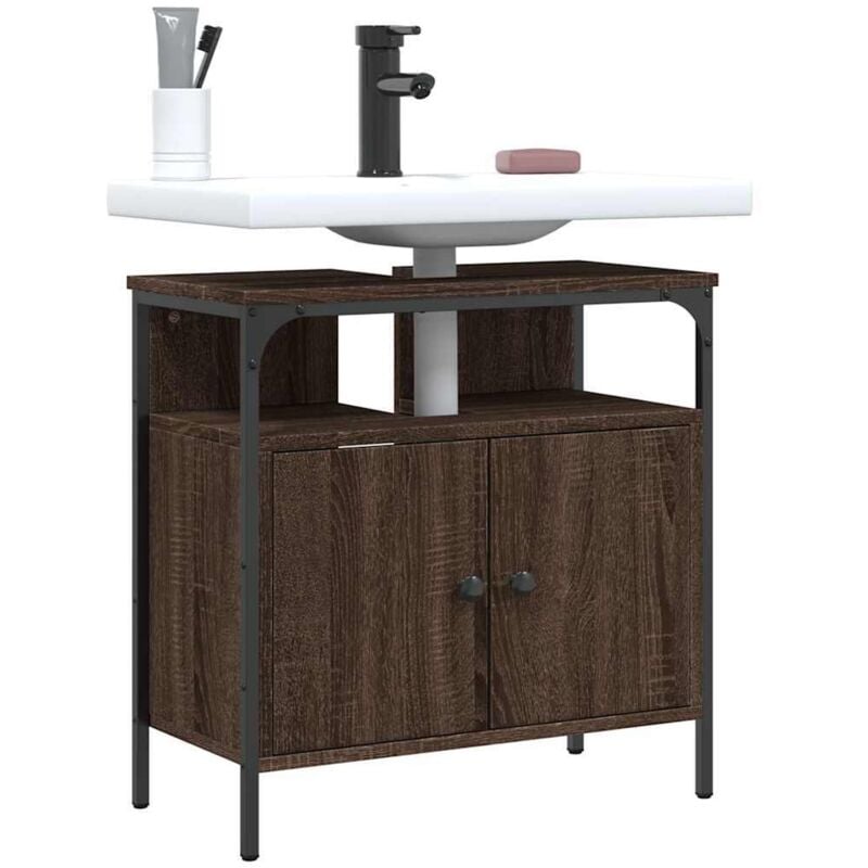 foto del prodotto vidaxl mobile lavabo bagno rovere marrone 60x30x60cm legno multistrato