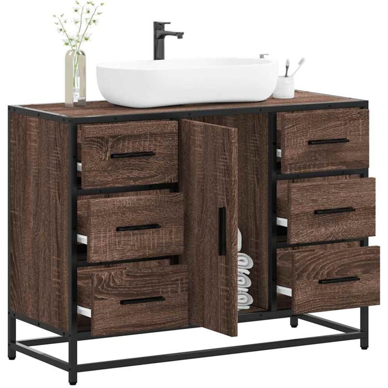 foto del prodotto vidaxl mobile lavabo bagno rovere marrone 60x30x60cm legno multistrato
