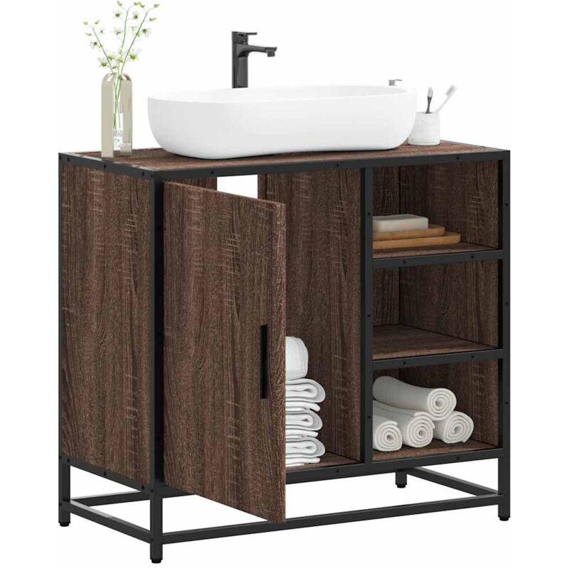 foto del prodotto vidaxl mobile lavabo bagno rovere marrone 65x33x60cm legno multistrato