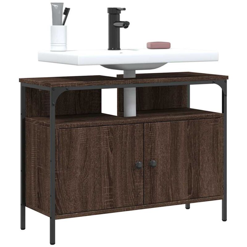 foto del prodotto vidaxl mobile lavabo bagno rovere marrone 80x30x60cm legno multistrato