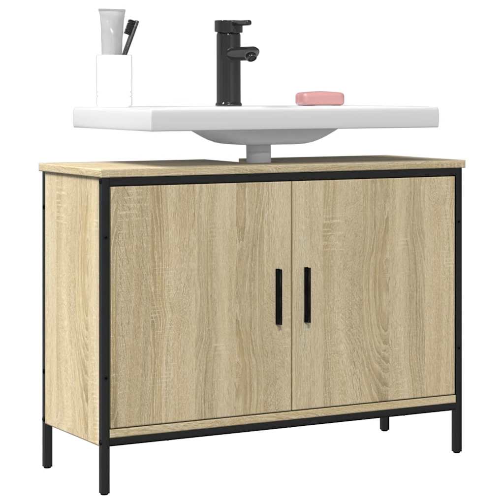 foto del prodotto vidaxl mobile lavabo bagno rovere sonoma 80x30x60 cm legno multistrato