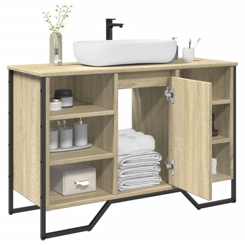 foto del prodotto vidaxl mobile lavabo bagno rovere sonoma 91x35x60 cm in truciolato