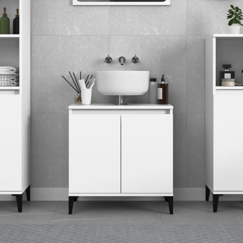 foto del prodotto vidaxl mobile lavabo bianco 58x33x60 cm in legno multistrato
