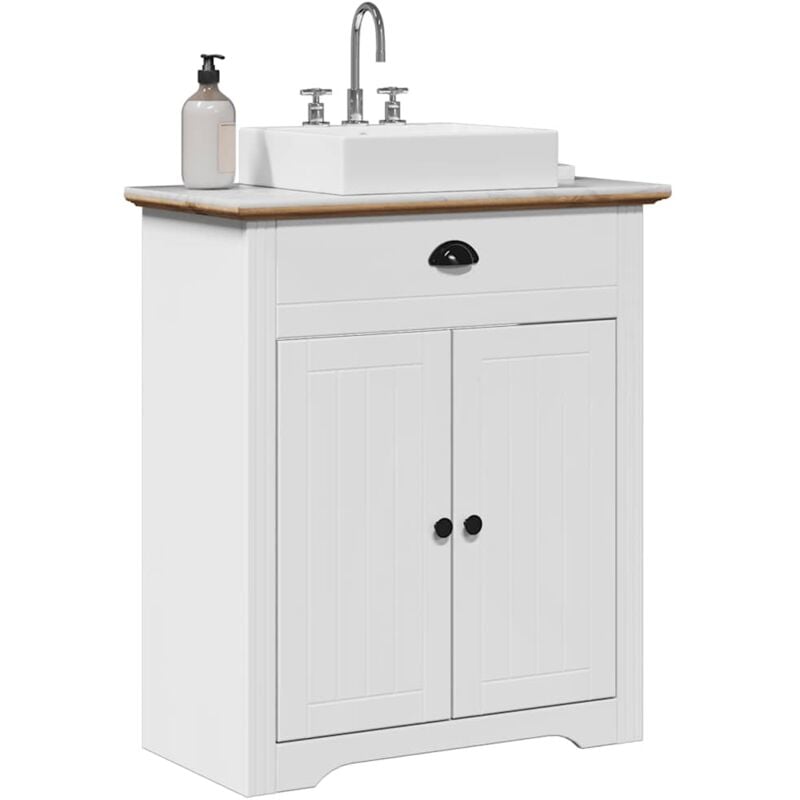 foto del prodotto vidaxl mobile lavabo da bagno bodo bianco e marrone 70x35x80 cm