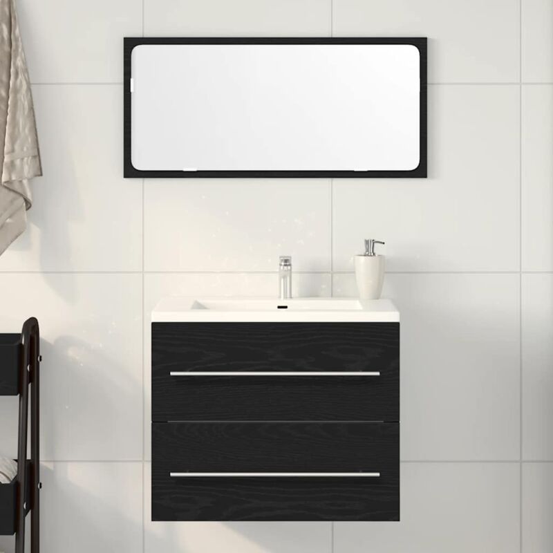 foto del prodotto vidaxl mobile lavabo da bagno rovere nero 60x38,5x48 cm in truciolato