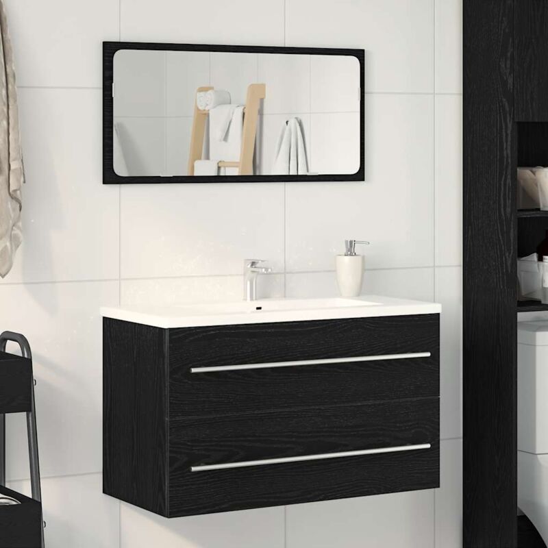 foto del prodotto vidaxl mobile lavabo da bagno rovere nero 80x38,5x48 cm in truciolato