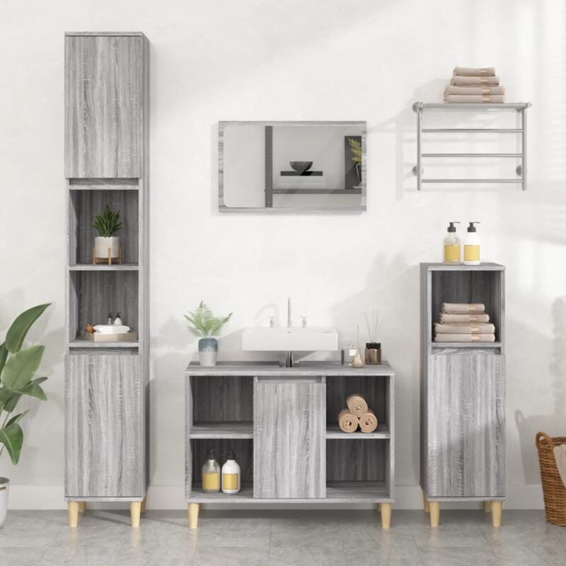 foto del prodotto vidaxl mobile lavabo grigio sonoma 80x33x60 cm in legno multistrato