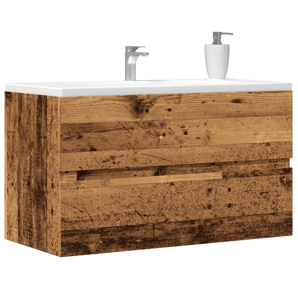 foto del prodotto vidaxl mobile lavabo legno antico 90x38,5x45 cm in truciolato