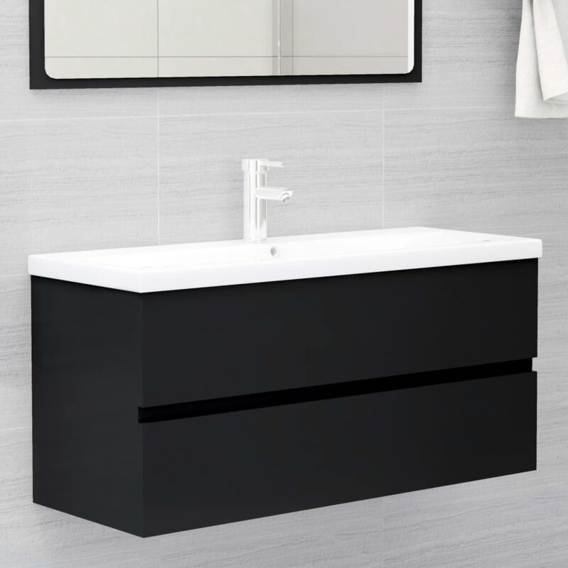 foto del prodotto vidaxl mobile lavabo nero 100x38,5x45 cm in legno multistrato