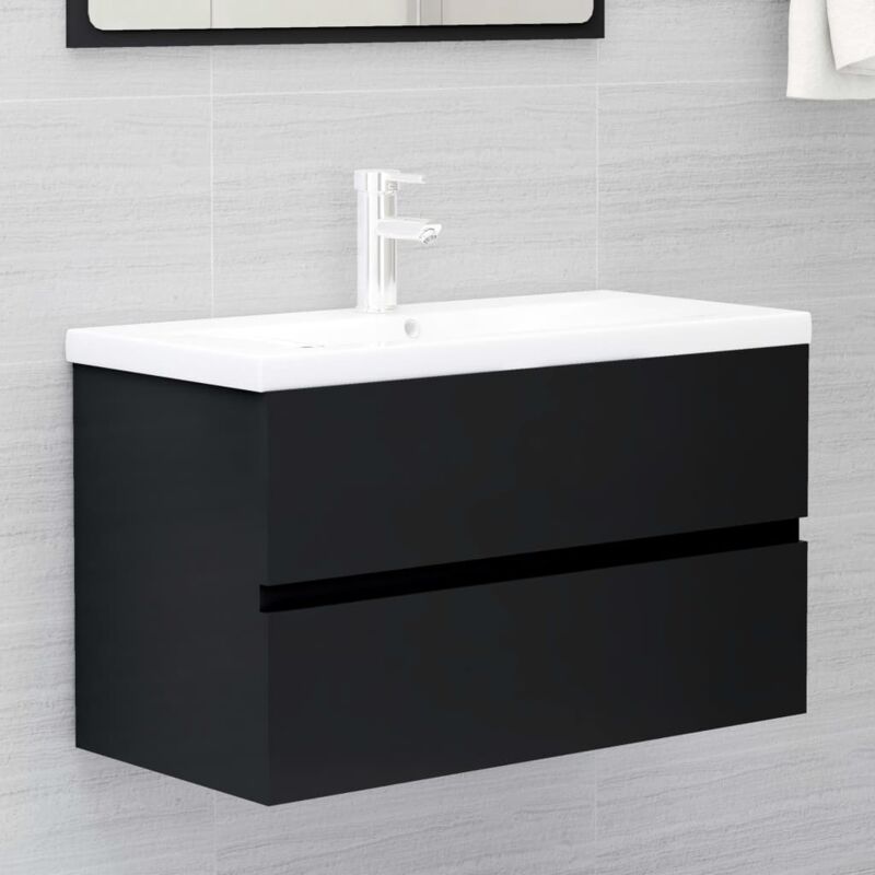 foto del prodotto vidaxl mobile lavabo nero 80x38,5x45 cm in legno multistrato