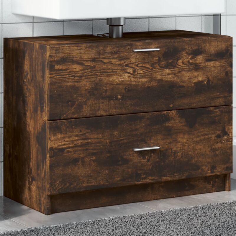 foto del prodotto vidaxl mobile lavabo rovere fumo 78x37x59 cm in truciolare