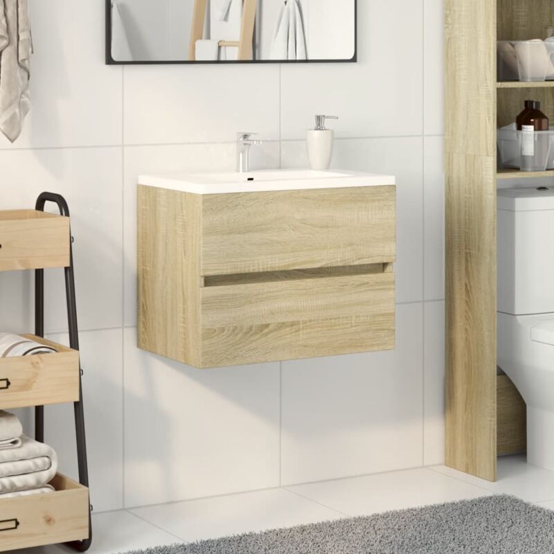 foto del prodotto vidaxl mobile lavabo rovere sonoma 60x38,5x45 cm in legno multistrato