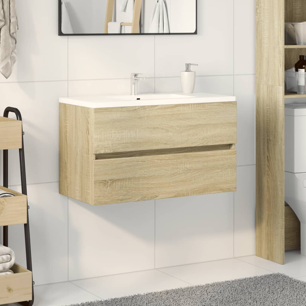 foto del prodotto vidaxl mobile lavabo rovere sonoma 80x38,5x45 cm in legno multistrato