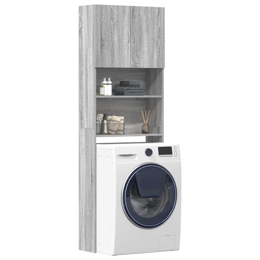 foto del prodotto vidaxl mobile lavatrice grigio sonoma 64x24x190 cm legno multistrato