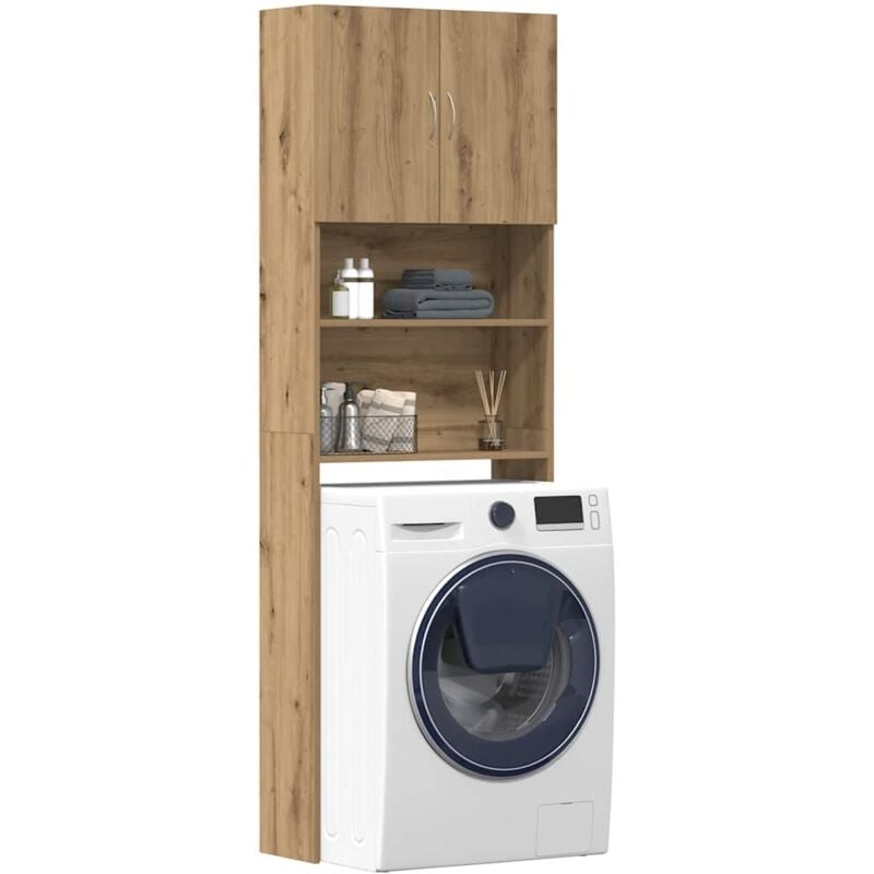 foto del prodotto vidaxl mobile lavatrice rovere artigianale 64x24x190 cm in truciolato