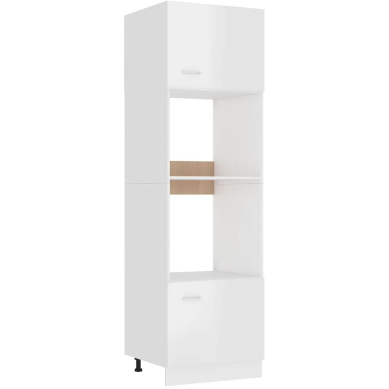 foto del prodotto vidaxl mobile microonde lyon bianco lucido 60x57x207 cm
