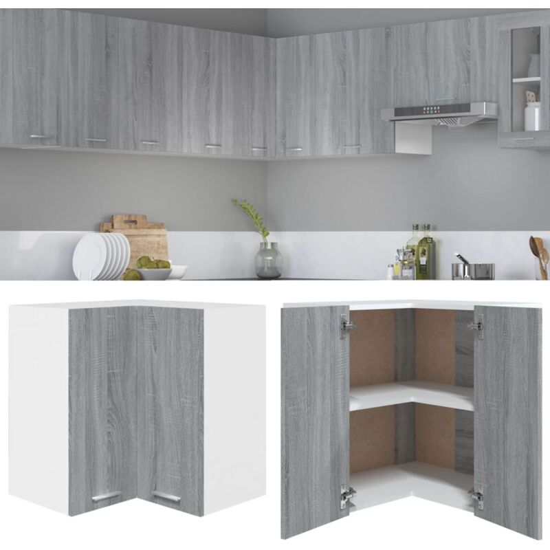 foto del prodotto vidaxl mobile pensile angolo lyon grigio sonoma 57x57x60