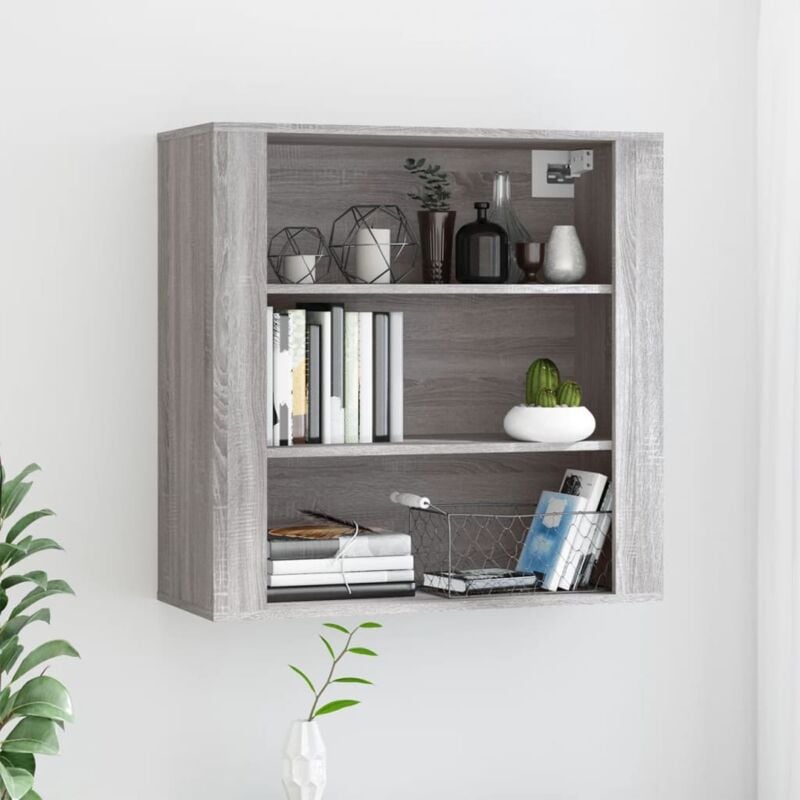 foto del prodotto vidaxl mobile pensile grigio sonoma 80x33x80 cm in legno multistrato