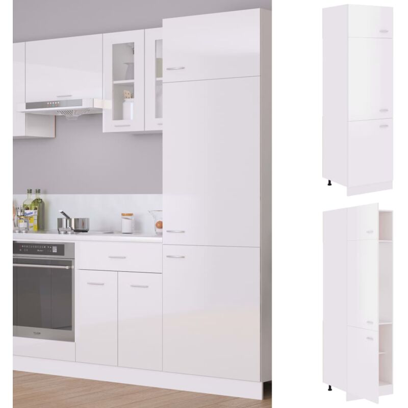 foto del prodotto vidaxl mobile per frigo lyon bianco lucido 60x57x207 cm
